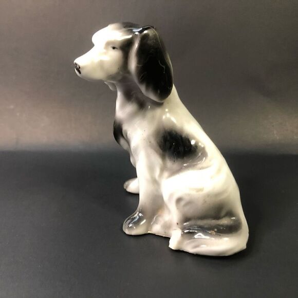 vintage spaniel made in japan figurine black and white spotted as is 3.5 inches - Picture 5 of 11